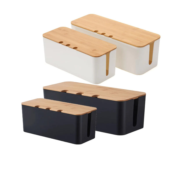 Dezko Verk Woodtop Cable Management Box — Dezko Modern Desks & Workspace Accessories