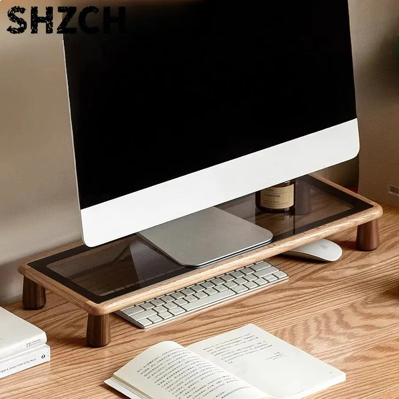 Dezko Vika Solid Wood Monitor Riser — Dezko Modern Desks & Workspace Accessories