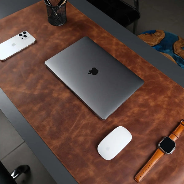 Dezko Hyde Full-Grain Leather Desk Pad — Dezko Modern Desks & Workspace Accessories