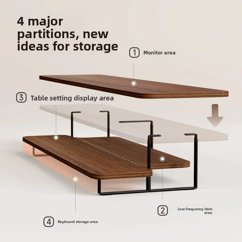Dezko Onso Walnut Monitor Riser — Dezko Modern Desks & Workspace Accessories — view 6
