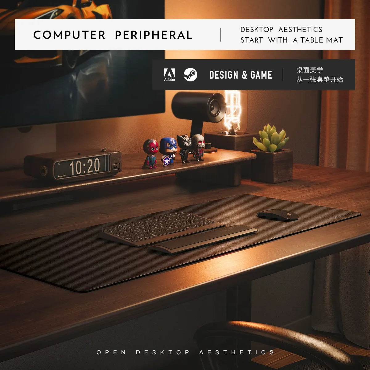 Dezko Karb Reversible Cork and Leather Desk Mat — Dezko Modern Desks & Workspace Accessories — view 2