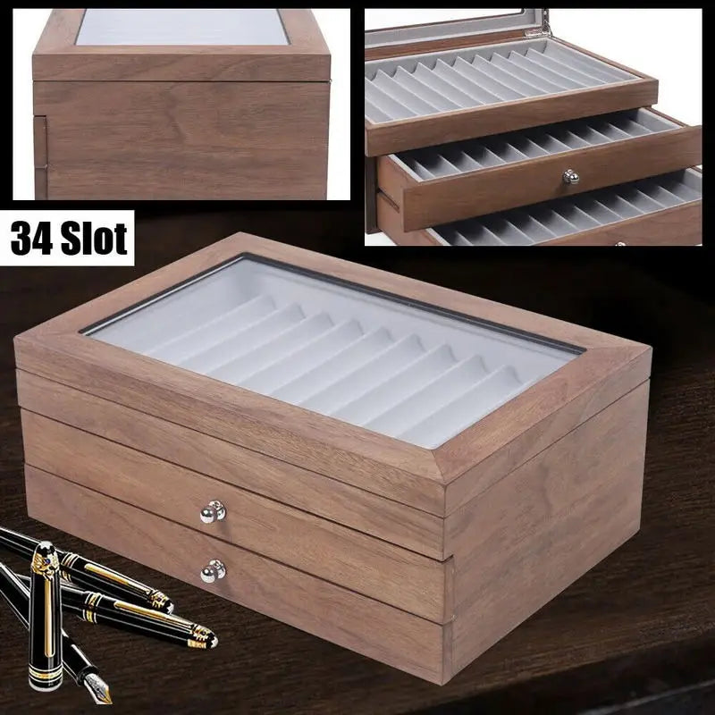 Dezko Bern 34-Slot Walnut Pen Cabinet — Dezko Modern Desks & Workspace Accessories — view 4