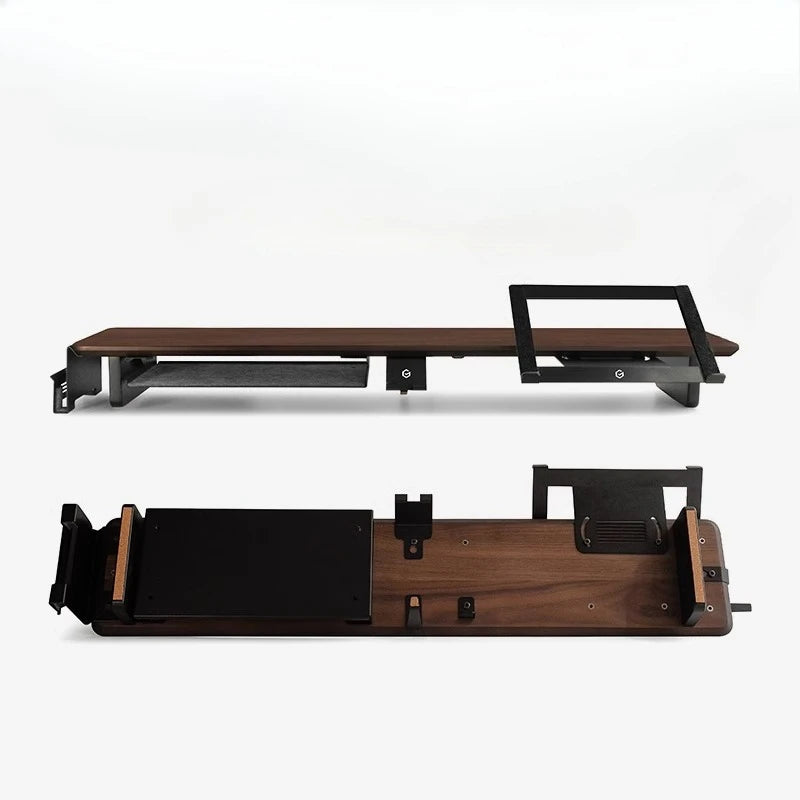 Dezko Tarn 80cm Walnut Riser with Under-Shelf — Dezko Modern Desks & Workspace Accessories — view 2