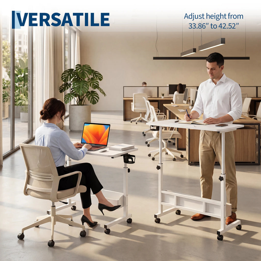 Dezko Rullo Rolling Height-Adjustable Desk — Dezko Modern Desks & Workspace Accessories
