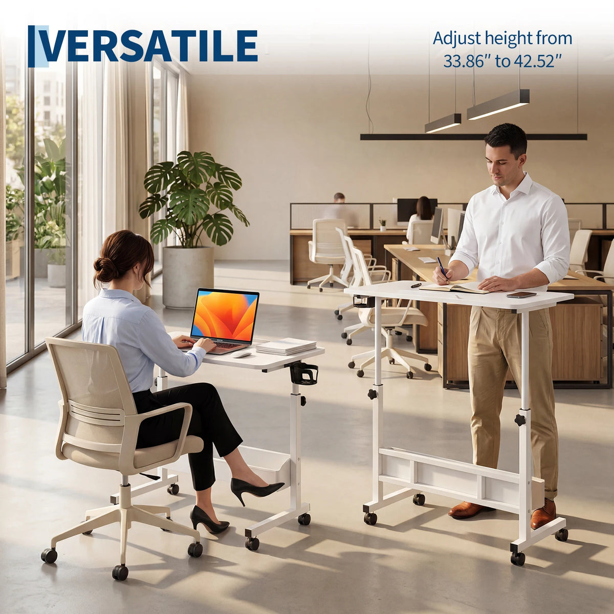 Dezko Rullo Rolling Height-Adjustable Desk — Dezko Modern Desks & Workspace Accessories