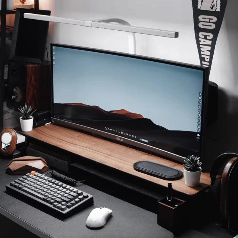 Dezko Ledra Twin-Drawer Walnut Desk Riser — Dezko Modern Desks & Workspace Accessories