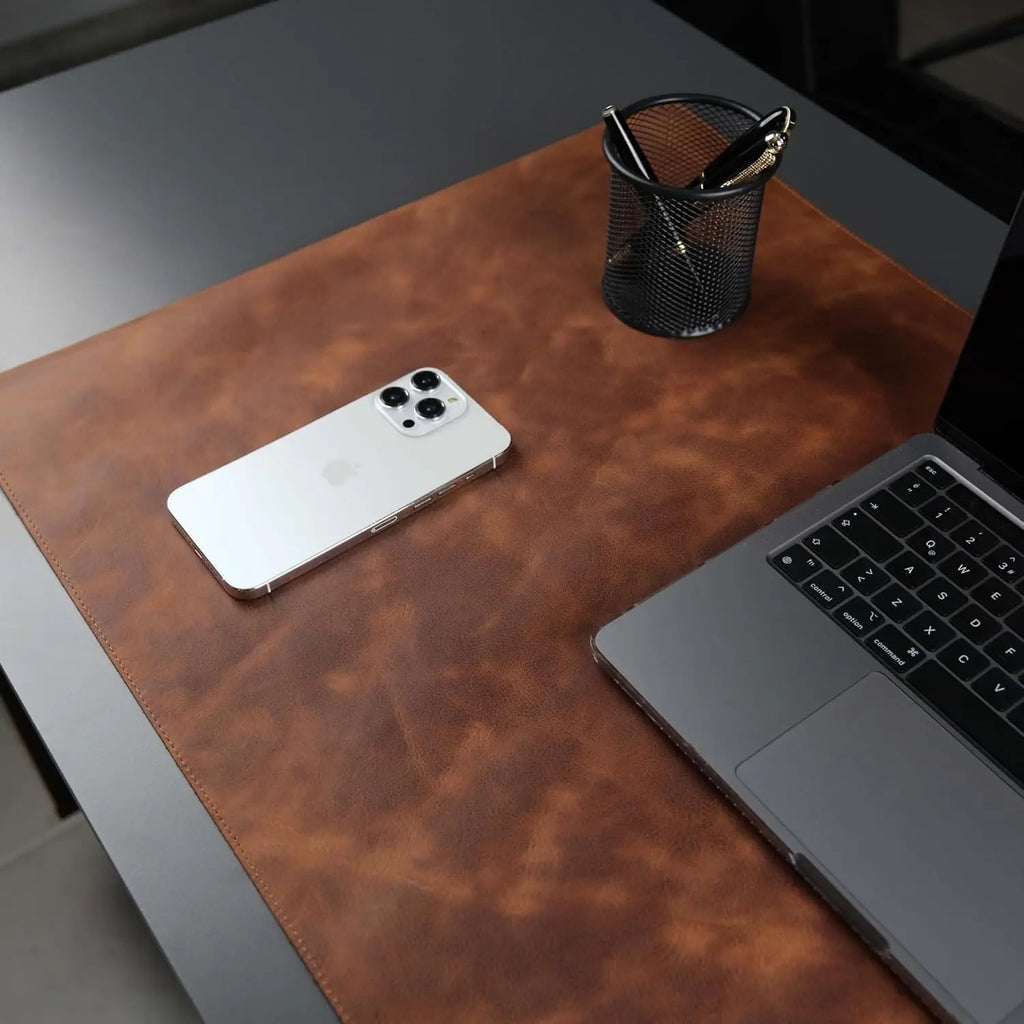 Dezko Hyde Full-Grain Leather Desk Pad — Dezko Modern Desks & Workspace Accessories — view 3