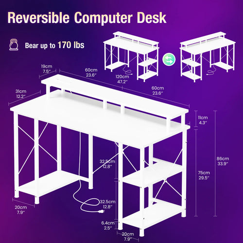 Dezko Ekhus 48-Inch Desk with Storage Column — Dezko Modern Desks & Workspace Accessories — view 2
