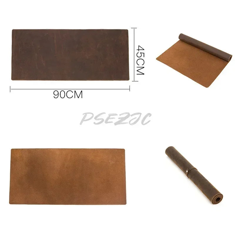 Dezko Sadel Crazy Horse Leather Desk Mat — Dezko Modern Desks & Workspace Accessories — view 2