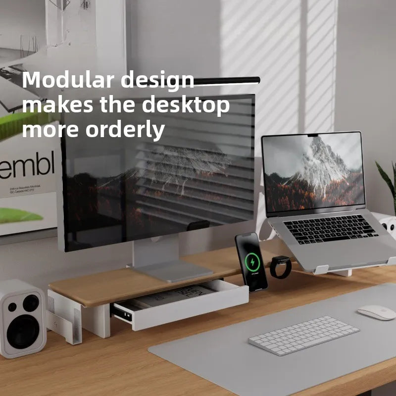 Dezko Fjell Modular Solid Wood Riser System — Dezko Modern Desks & Workspace Accessories