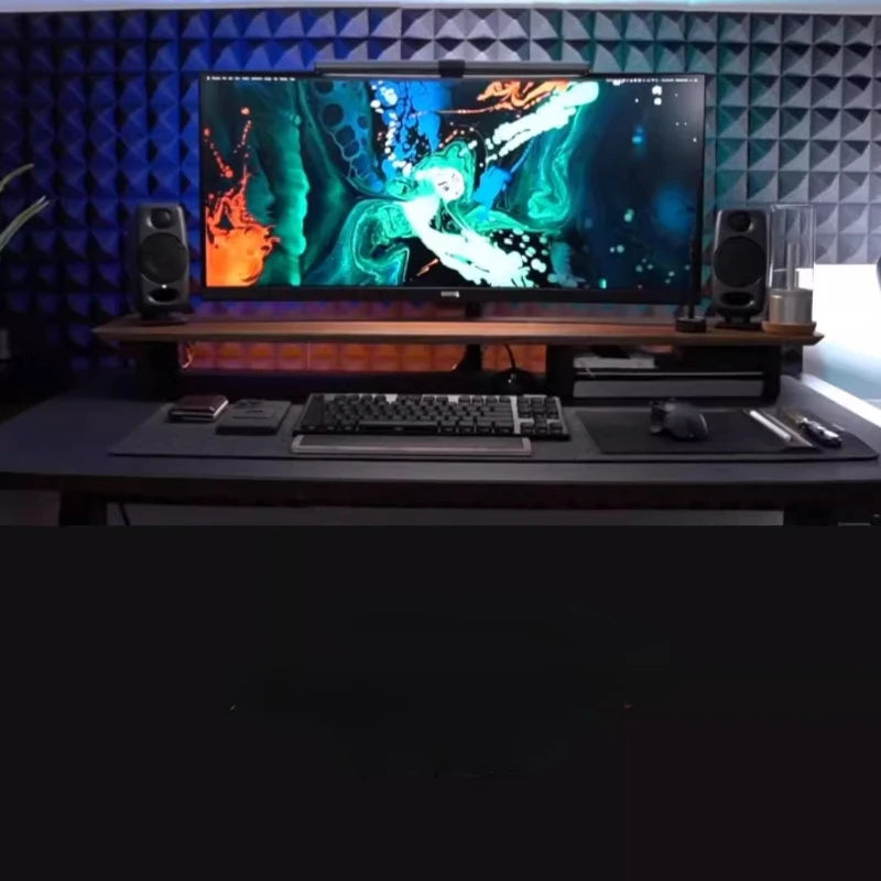 Dezko Grove Long-Span Black Walnut Monitor Riser — Dezko Modern Desks & Workspace Accessories — view 3