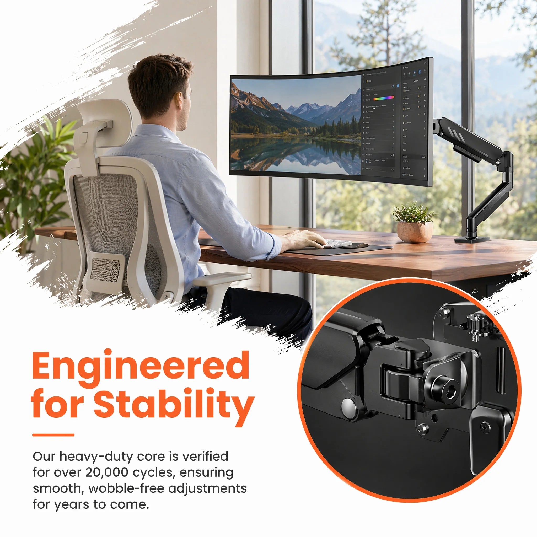 Dezko Bal Single Monitor Arm — Dezko Modern Desks & Workspace Accessories — view 3