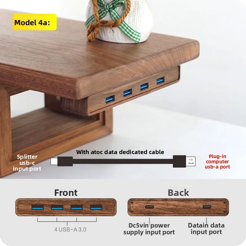 Dezko Vann Walnut Under-Desk Hub Dock — Dezko Modern Desks & Workspace Accessories — view 4