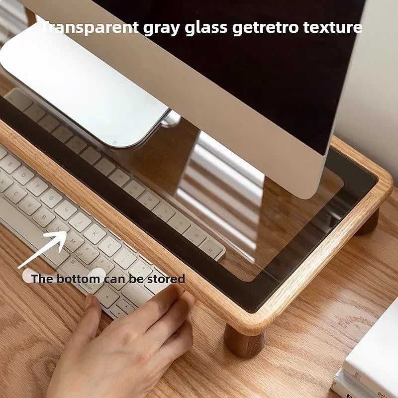 Dezko Vika Solid Wood Monitor Riser — Dezko Modern Desks & Workspace Accessories — view 3