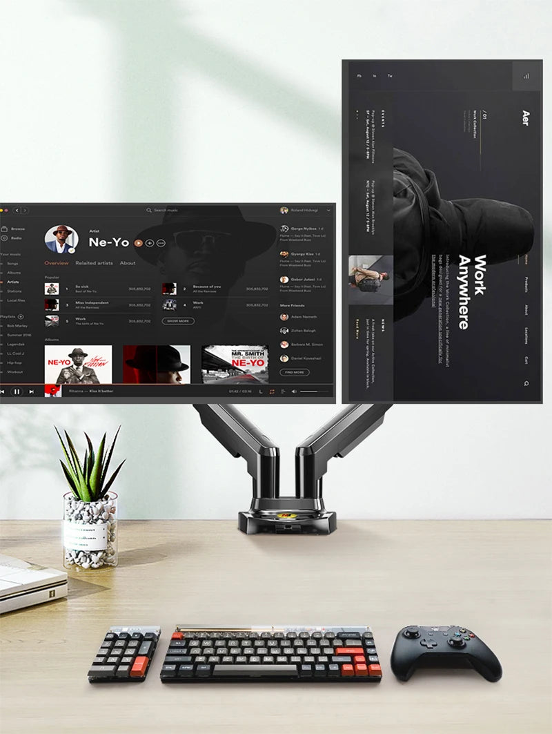 Dezko Tvilling Dual Monitor and Laptop Arm — Dezko Modern Desks & Workspace Accessories — view 5