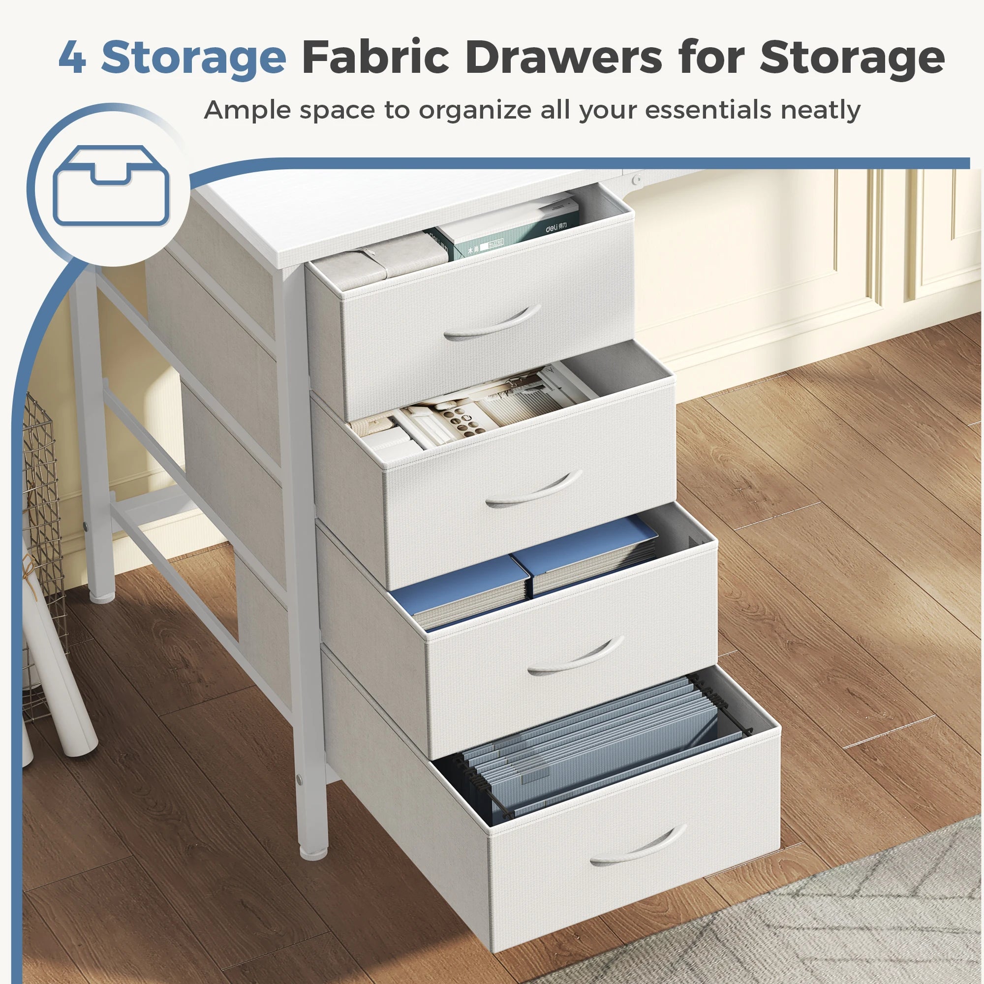 Dezko Rombe Four-Drawer Powered Desk — Dezko Modern Desks & Workspace Accessories — view 4