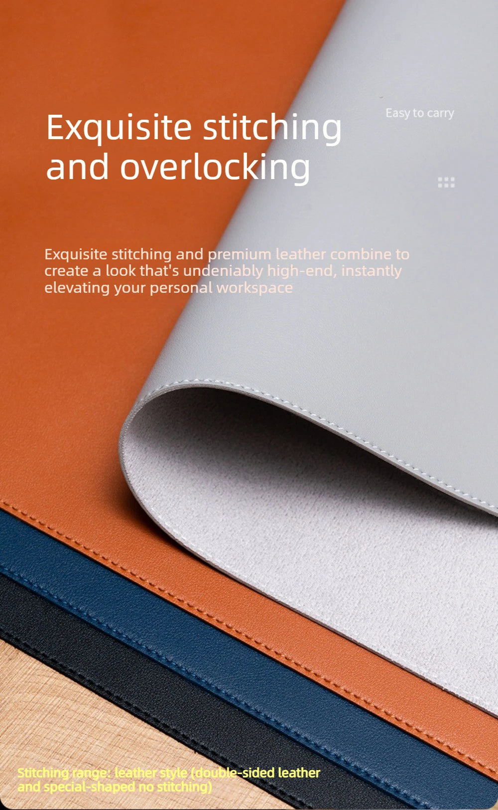 Dezko Marl Vegan Leather Desk Pad — Dezko Modern Desks & Workspace Accessories — view 4