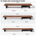 Dezko Kubb Side-Shelf Walnut Monitor Stand — Dezko Modern Desks & Workspace Accessories