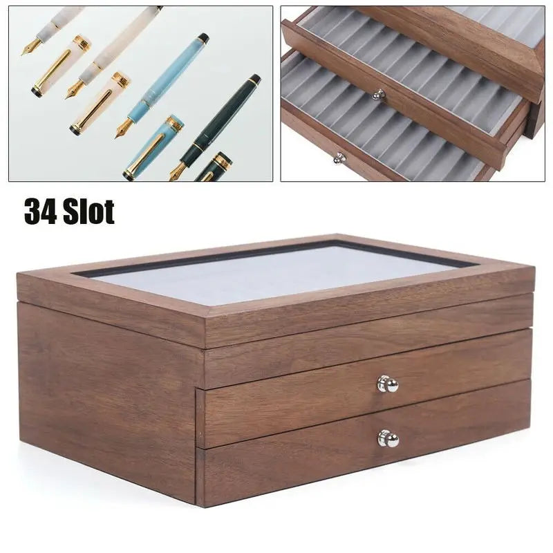 Dezko Bern 34-Slot Walnut Pen Cabinet — Dezko Modern Desks & Workspace Accessories — view 5