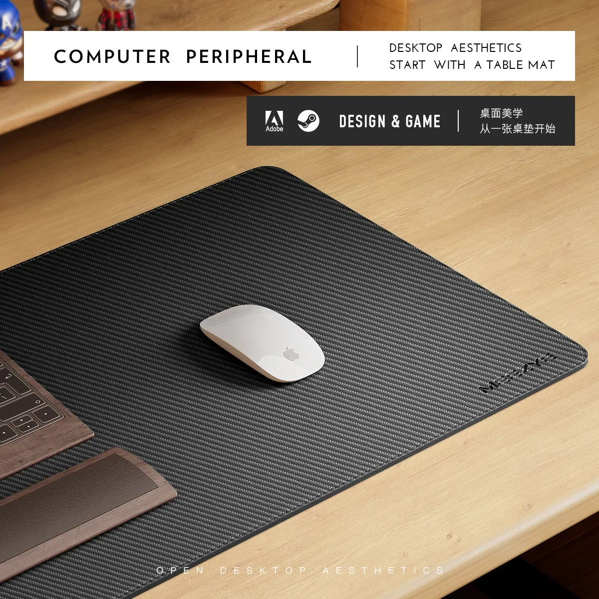 Dezko Karb Reversible Cork and Leather Desk Mat — Dezko Modern Desks & Workspace Accessories — view 4
