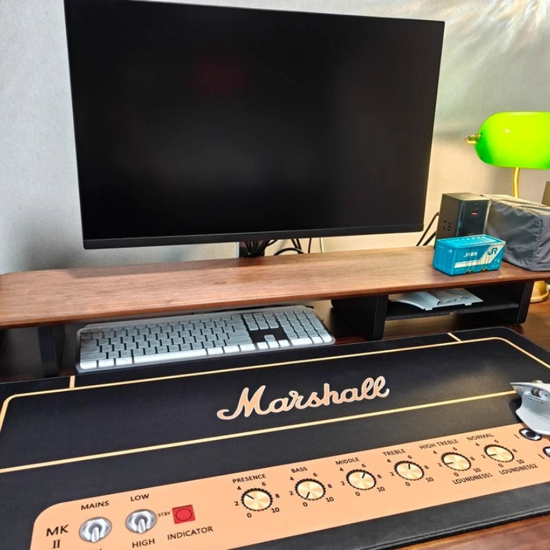 Dezko Kubb Side-Shelf Walnut Monitor Stand — Dezko Modern Desks & Workspace Accessories — view 3